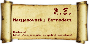 Matyasovszky Bernadett névjegykártya