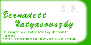bernadett matyasovszky business card